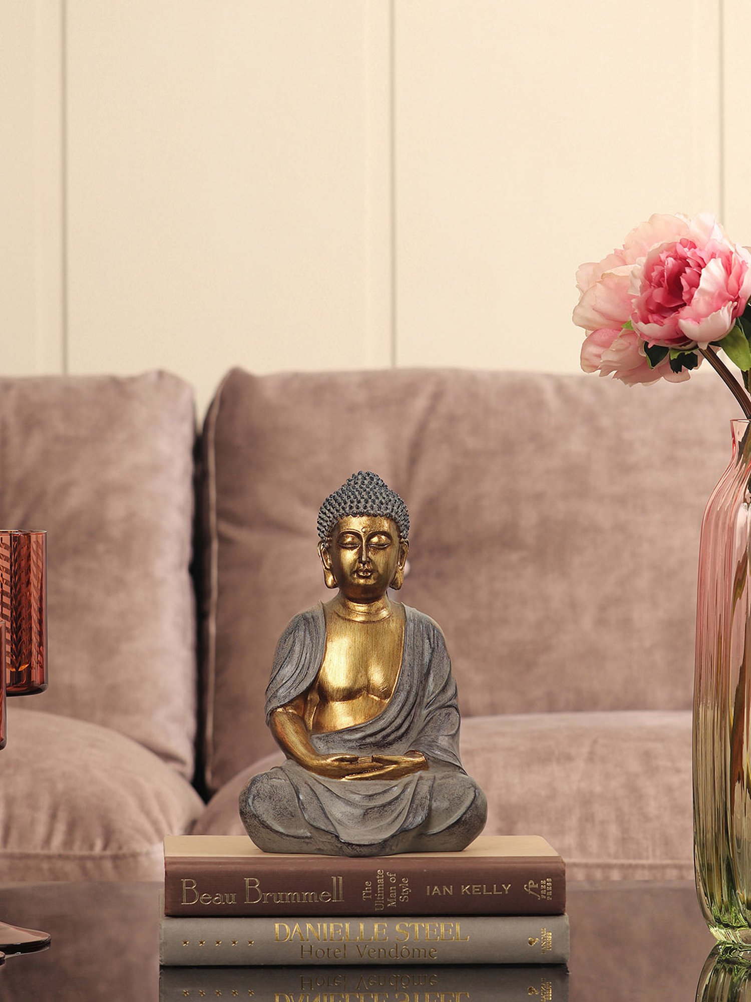 Pure Home and Living Gold Polyresin Textured Sculptures and Figurines