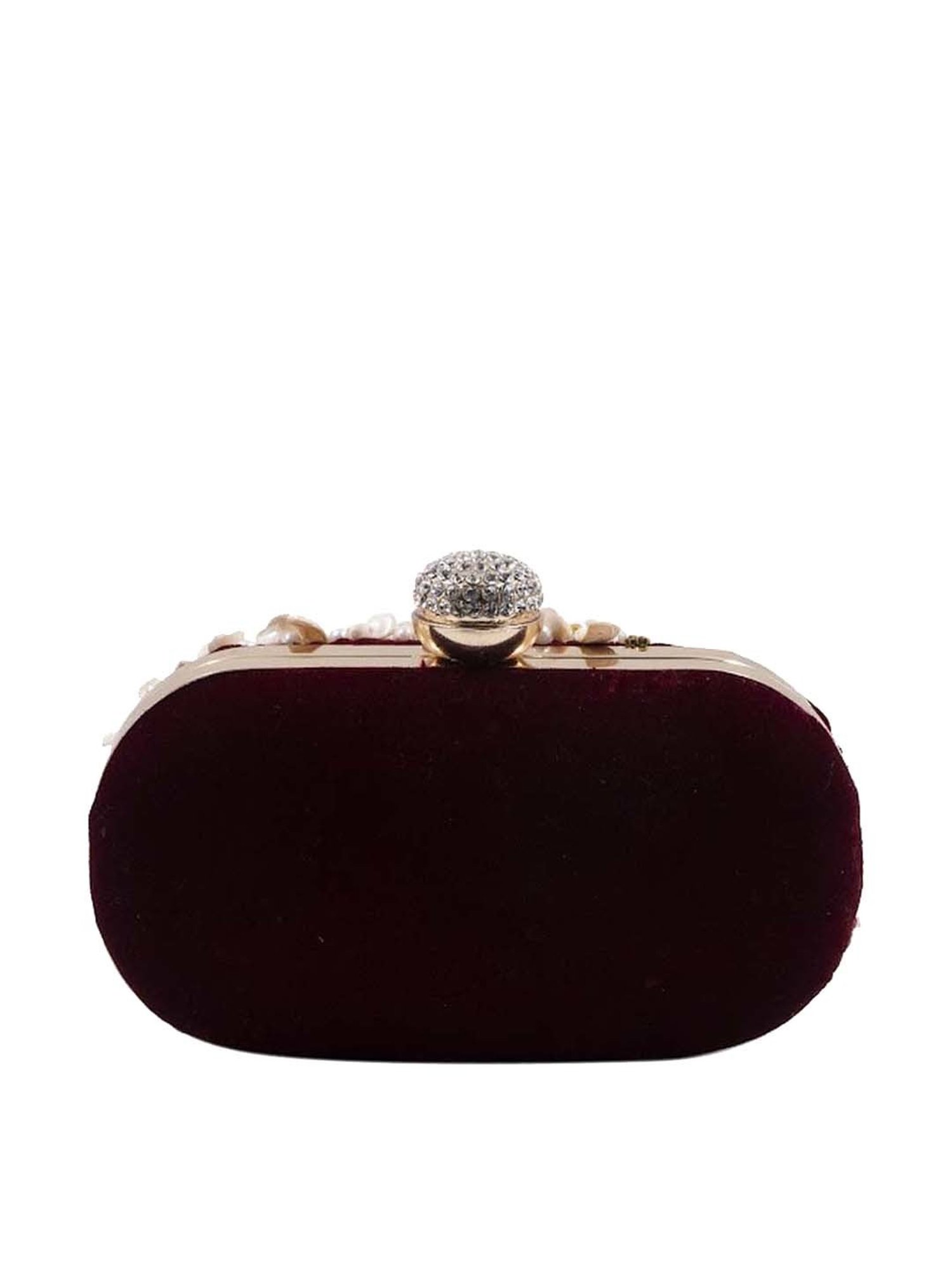 Sugarcrush Maroon Embellished Clutch