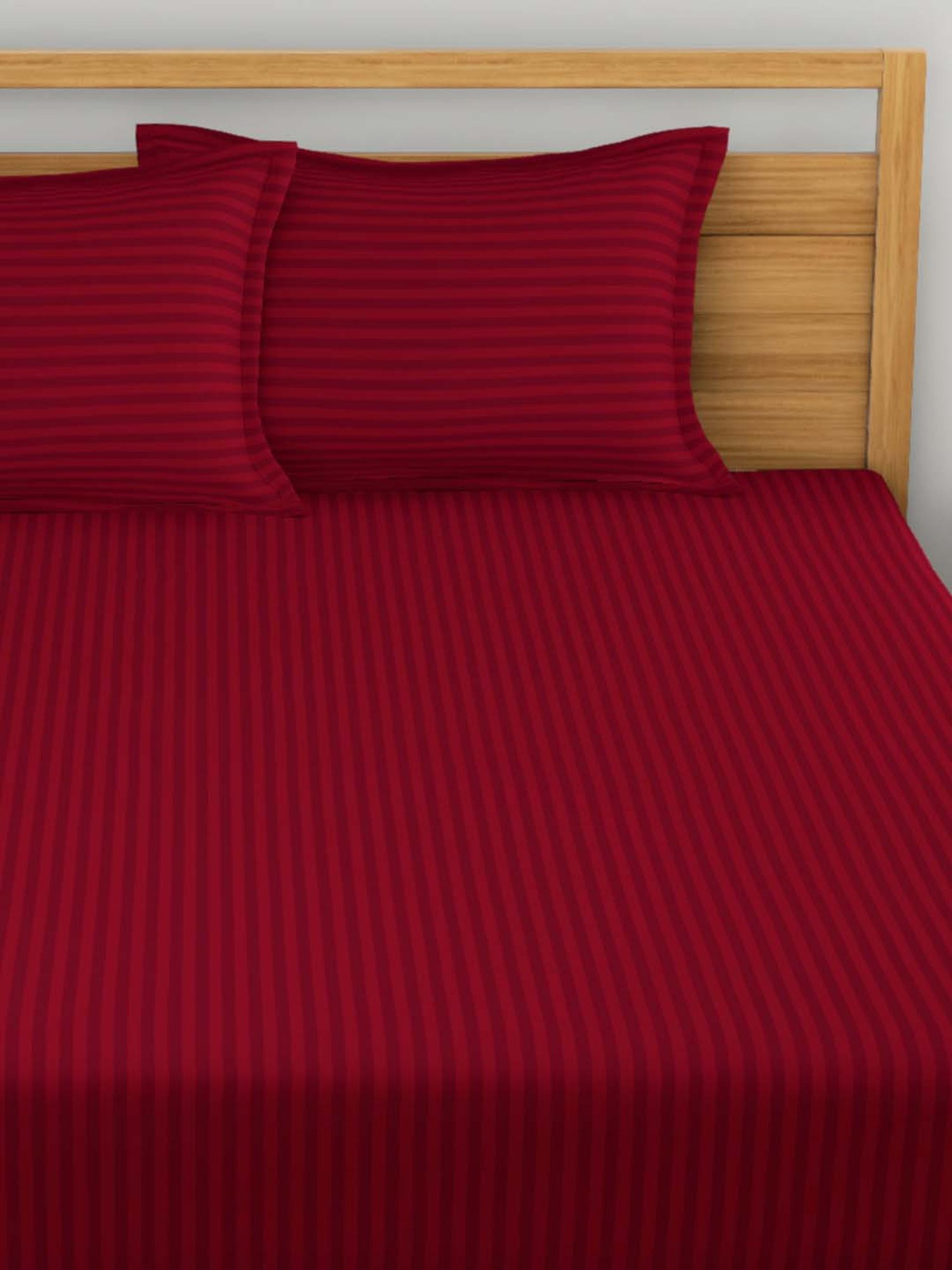 Dreamscape Maroon Cotton 220 TC Bed Sheet Set