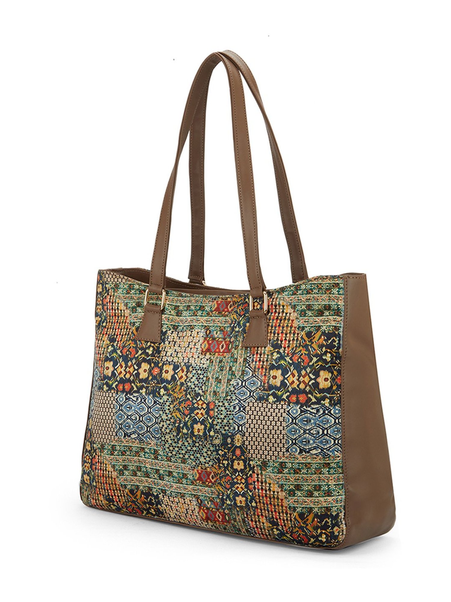 Glo By Globus Multi Ethnic Motifs Printed Medium Tote