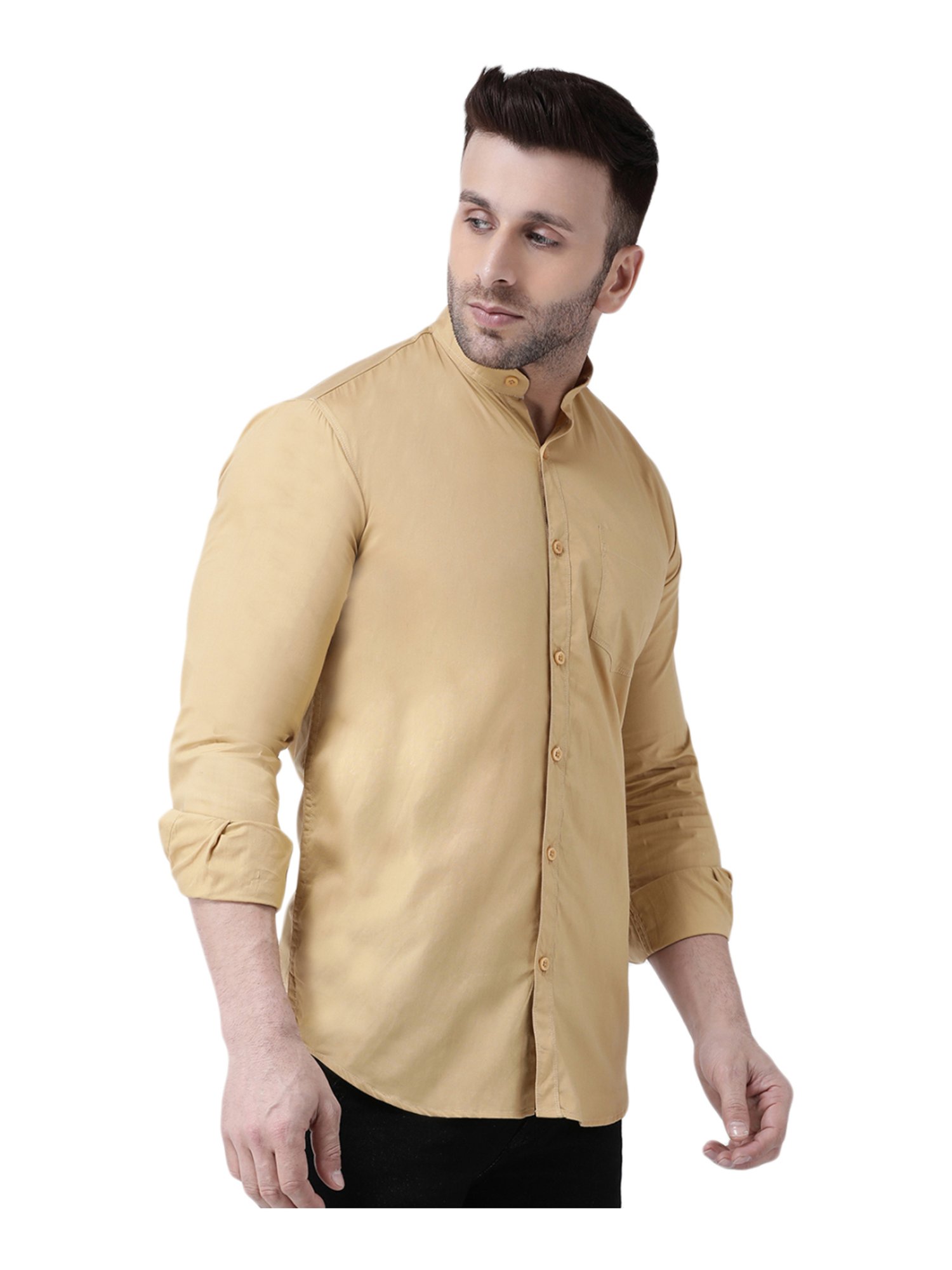 Hang Up Khaki Cotton Slim Fit Shirt