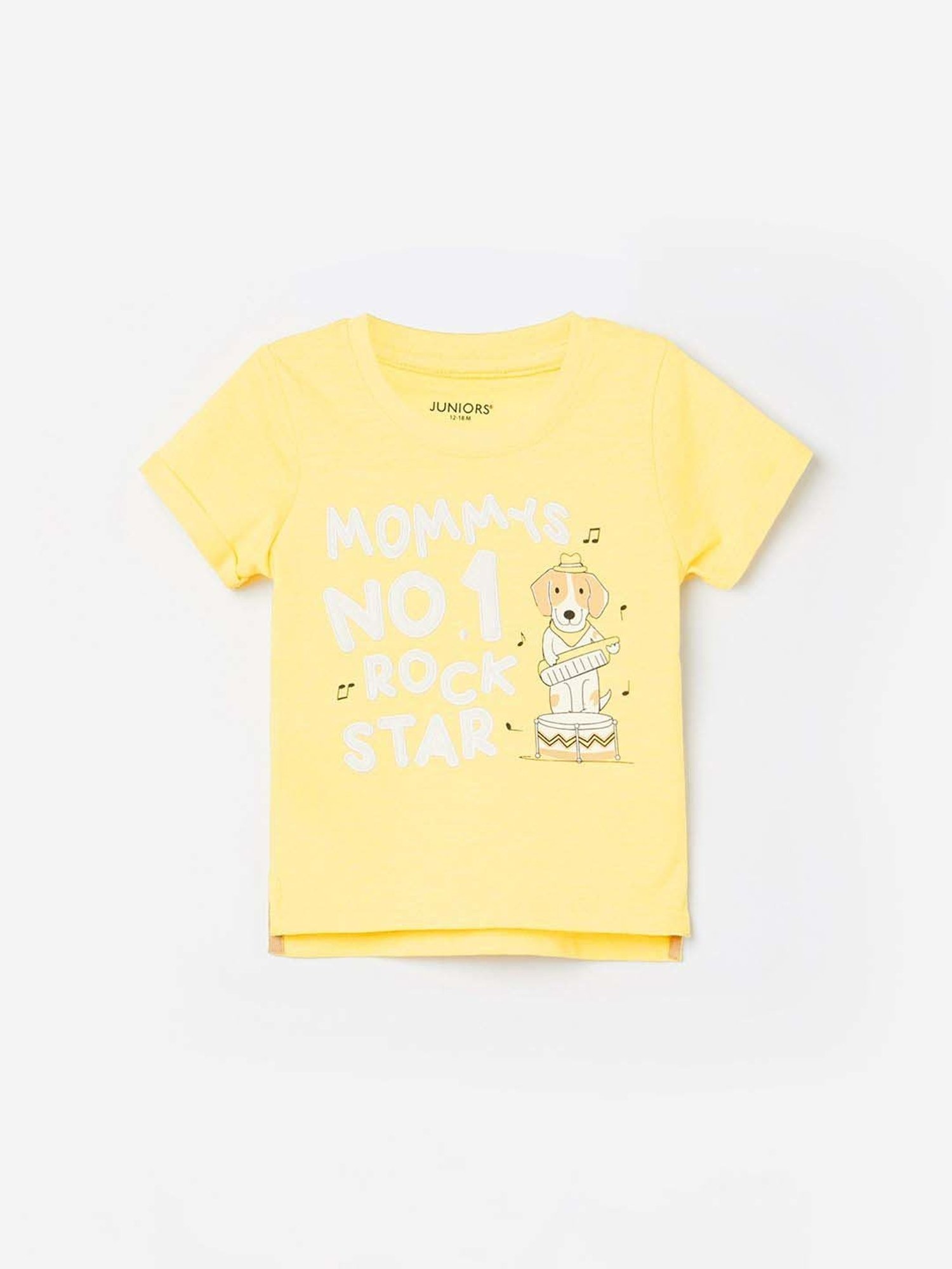 Juniors by Lifestyle Boys Yellow Cotton Printed T Shirt