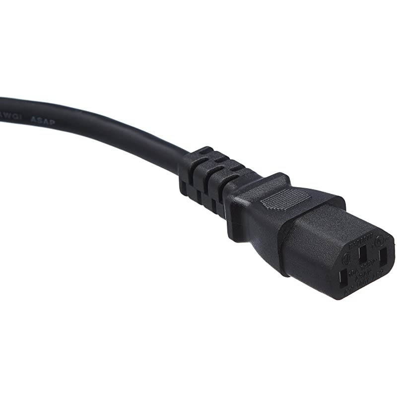 Basics Computer Monitor TV Replacement Power Cord 10Pack 25Foot Black