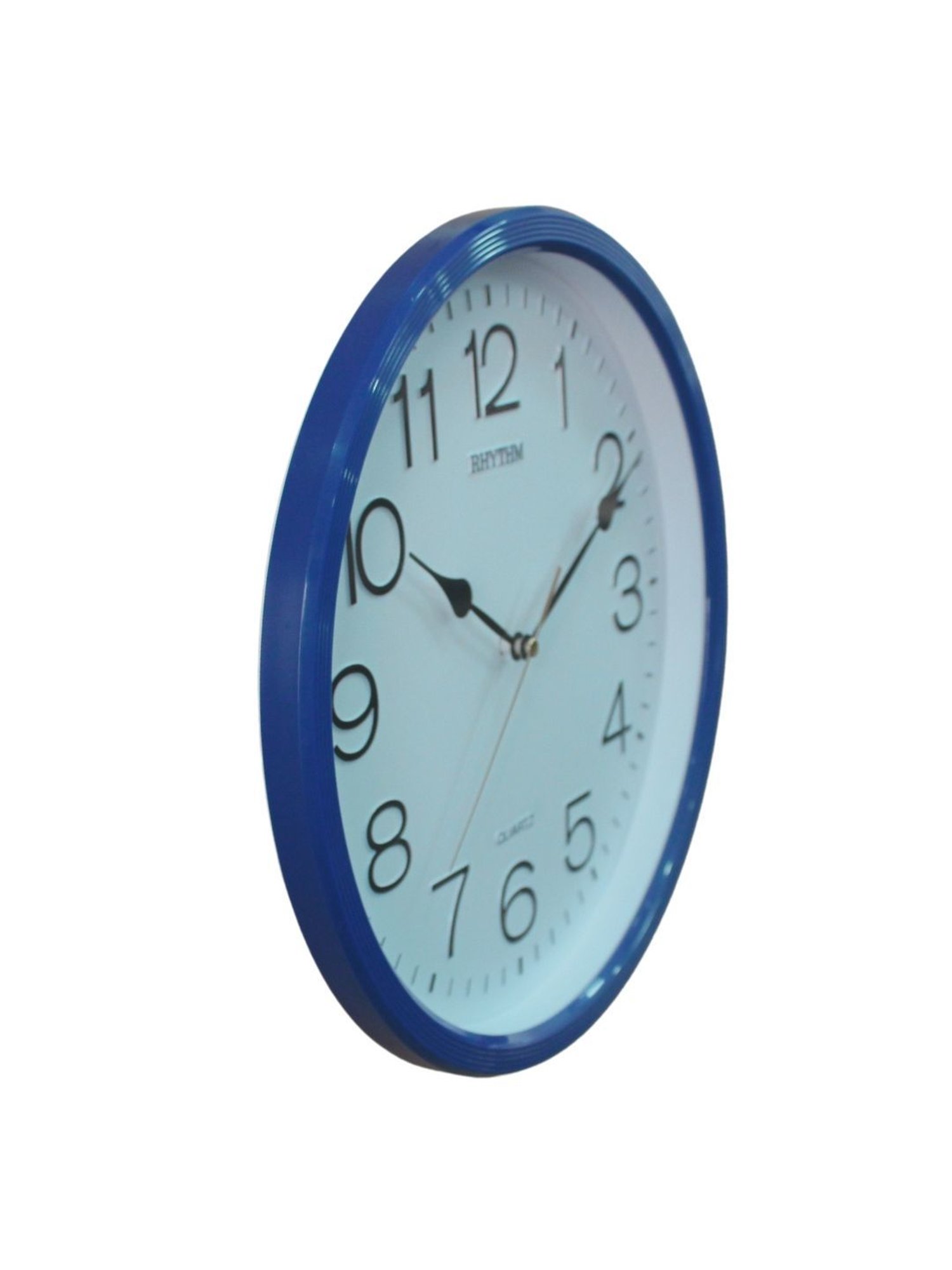 RHYTHM Elegant Round Blue Plastic Wall Clock