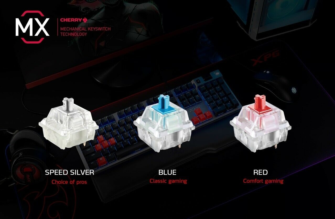 XPG SUMMONER RGB Mechanical Gaming Keyboard w/ Backlit Cherry Silver MX Switches