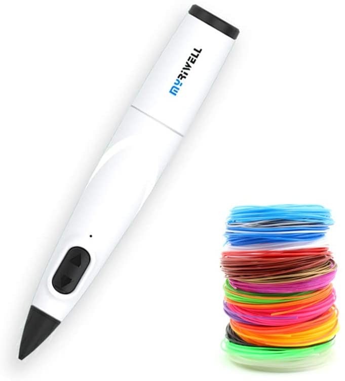 3D Pen Professional Creative 3D Printing Pen with 10 Colors Filaments 3D Drawing Craft Pen Holiday Christmas Toys/Gifts for Kids, White