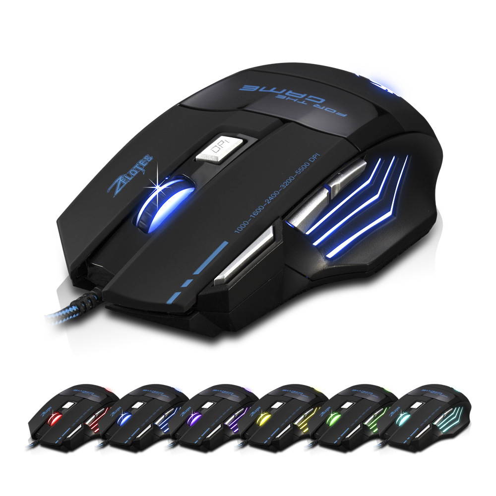 CORN Professional LED Optical Wired 7200 DPI Game Mouse - 7 Buttons For Pro Game Notebook PC Laptop Computer