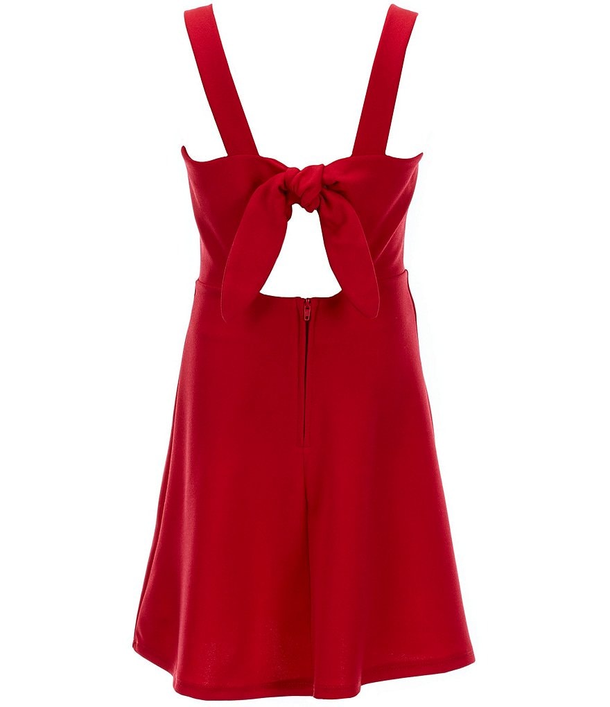 Poppies and Roses Big Girls 7-14 Cutout Tie-Back Fit-And-Flare Dress