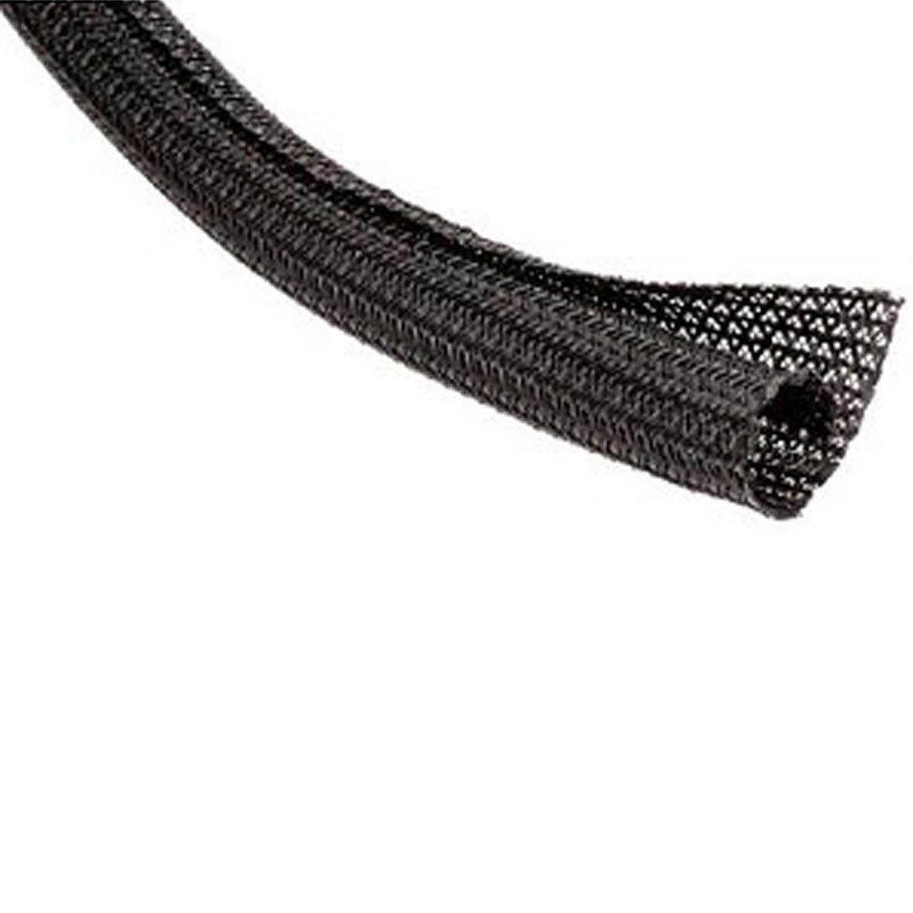 1/8" F6 Flame Retardant Braided Wrap Around Sleeving - 50FT - Black