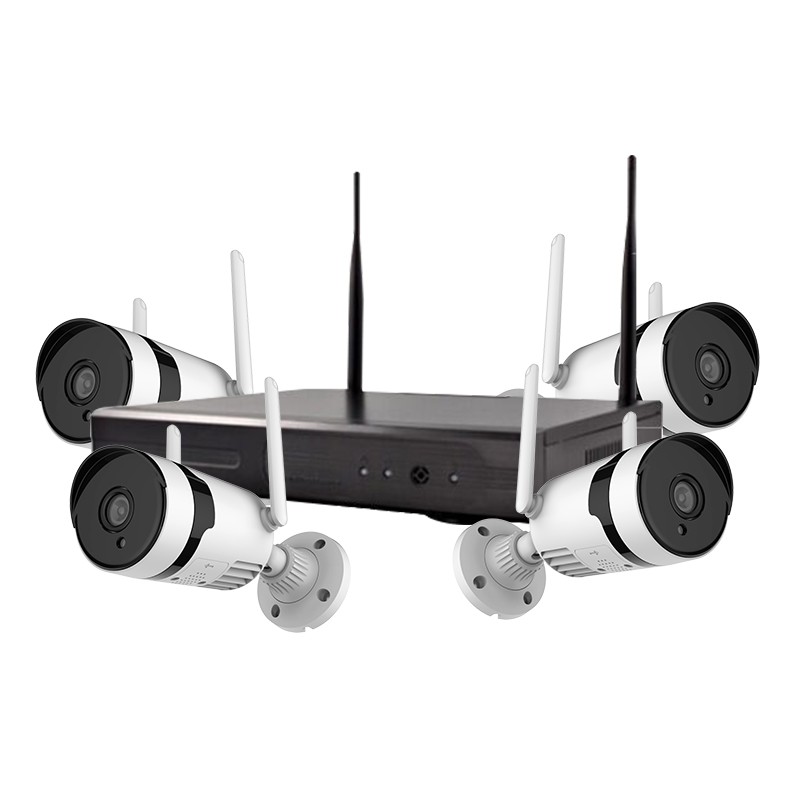 WIFI multi-channel remote monitoring 3MP 4-CH two-way voice intercom Wireless gun camera monitoring kit Night vision network camera Security monitor camera CCTV camera system