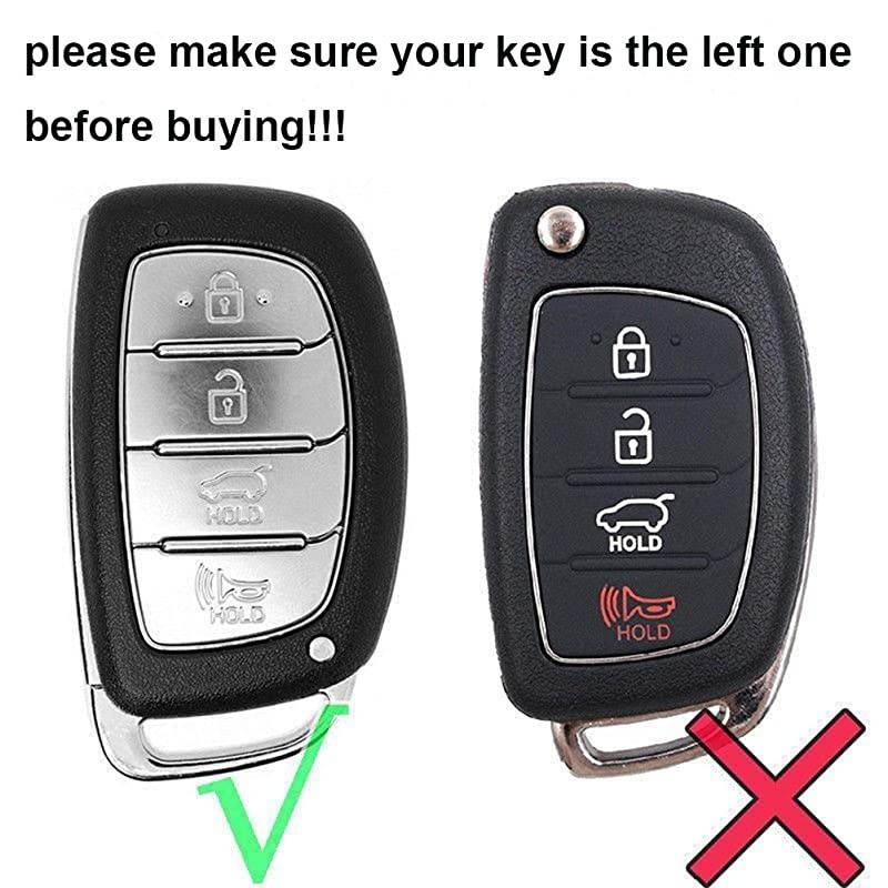 Pack of 2 Black Red Silicone Case Protector Key Fob Cover Fits 2015 2016 2017 2018 Hyundai Elantra Sonata Tucson I40 IX35 I45 Four Buttons SUV Smart Entry Remote Key Not Flip Key