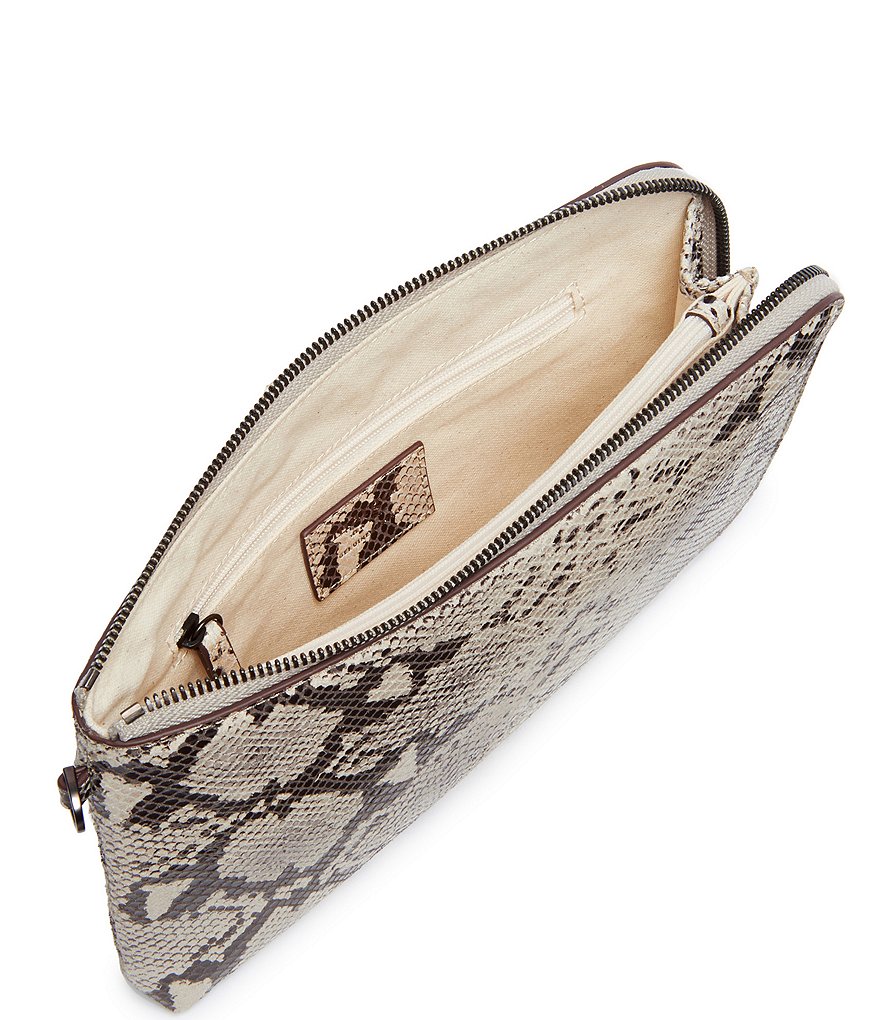 Margot Noelle Snake Print Leather Travel Pouch