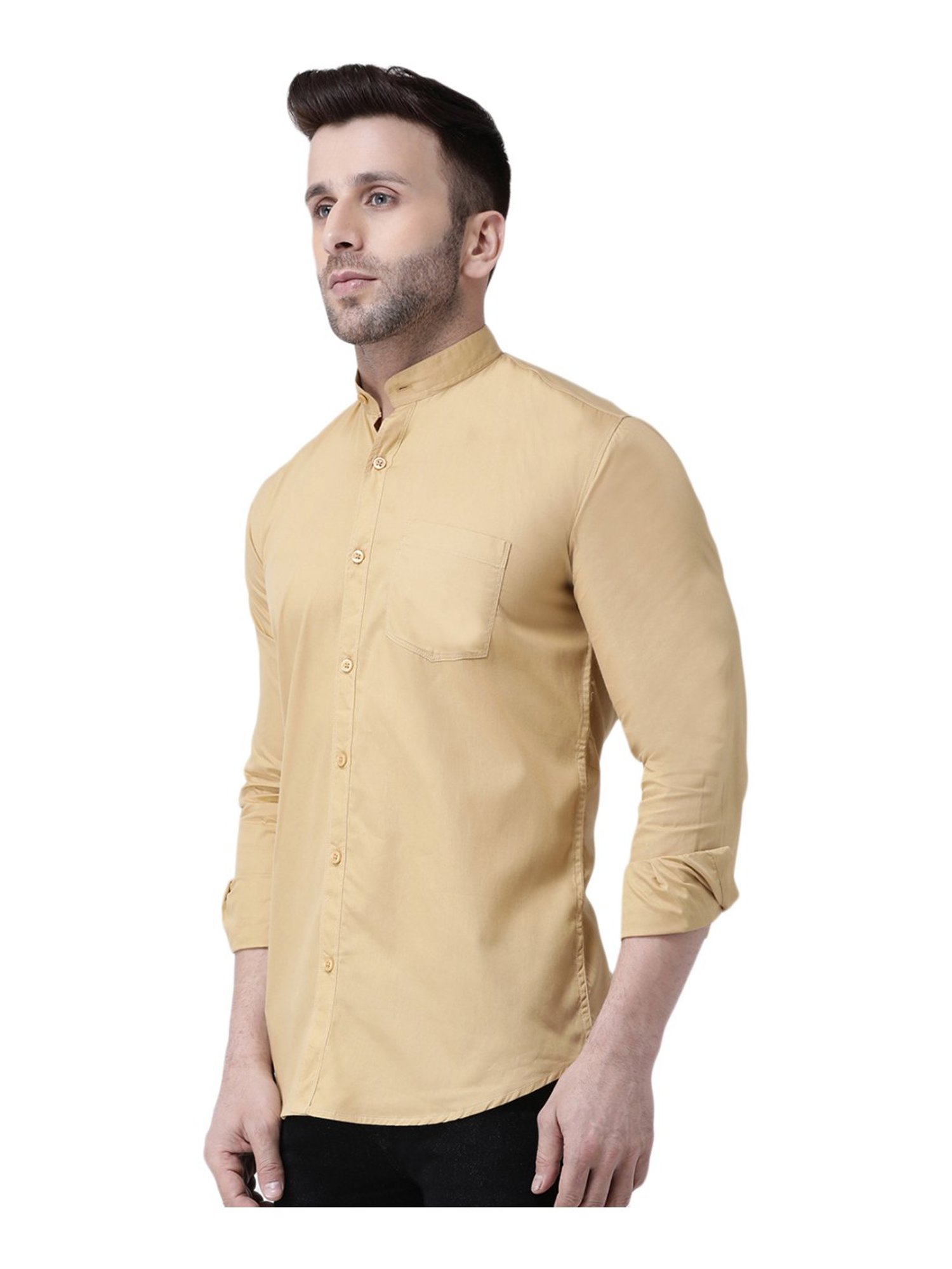 Hang Up Khaki Cotton Slim Fit Shirt
