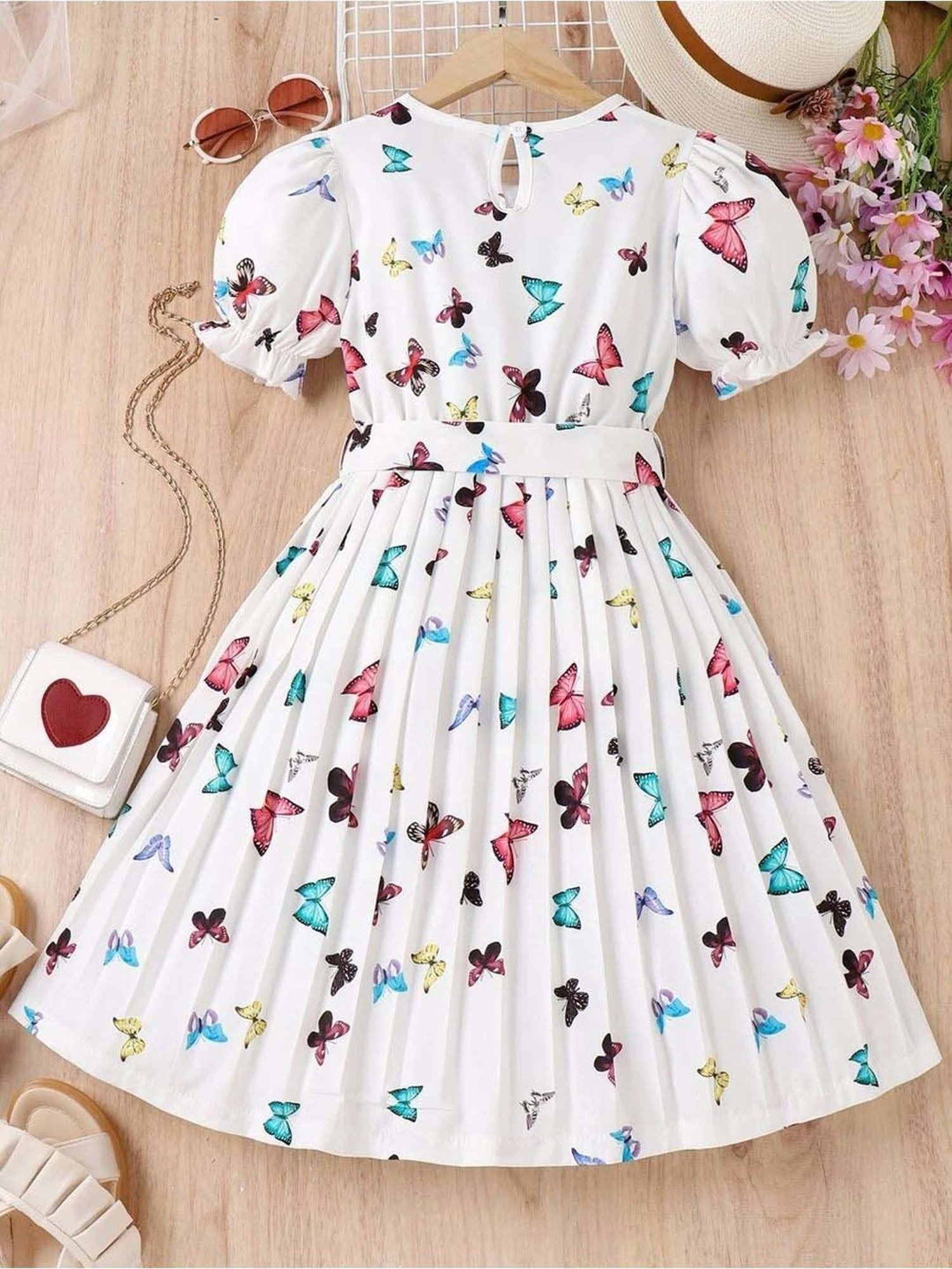 Bolly Lounge Girls Smoke White Floral Dress