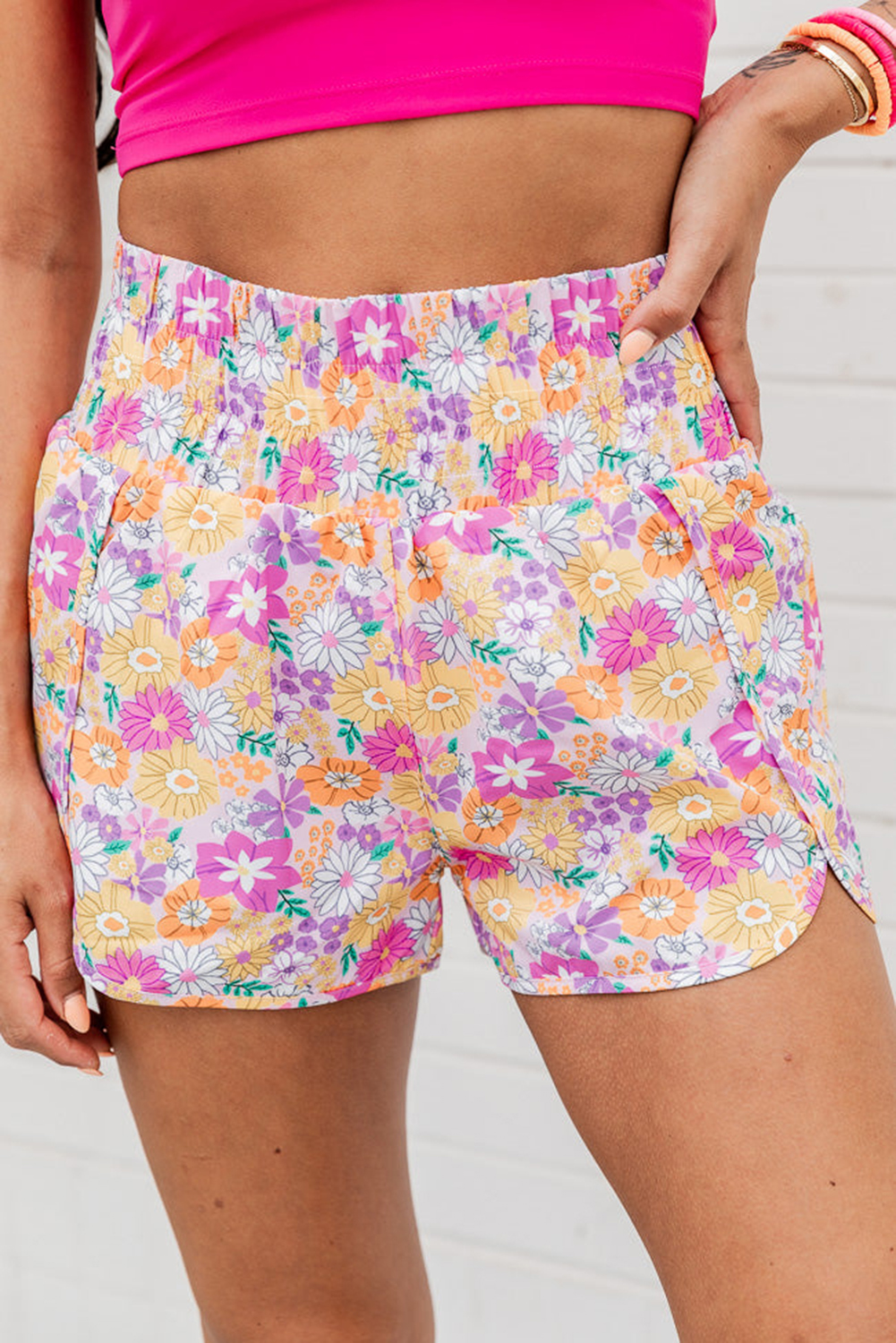KENDALL + KYLIE Pink Floral Print Shorts