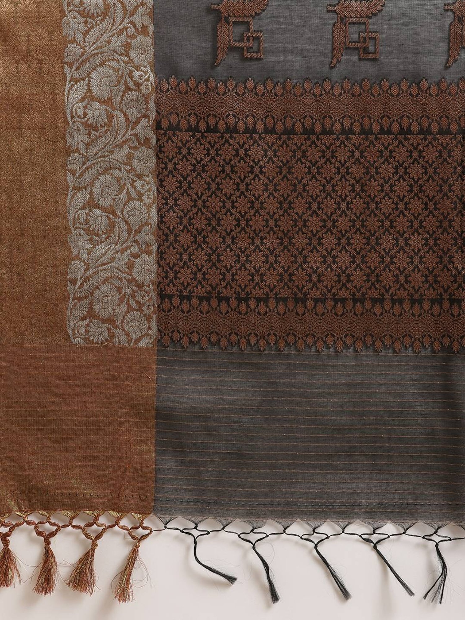 Banarasi Silk Works black Woven Saree with Blouse