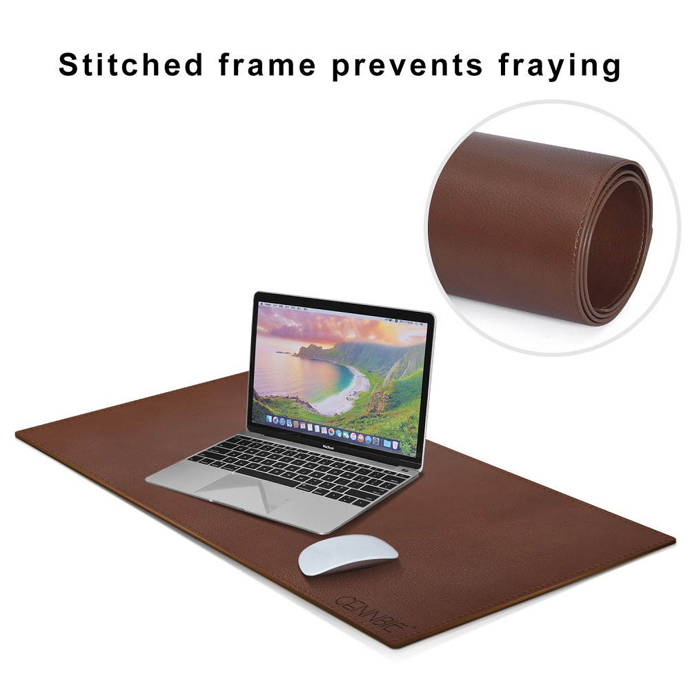 PU Leather Gaming Mouse Pad Computer Games Large Size 895 *395 MM PU Leather Desk pad(Brown)