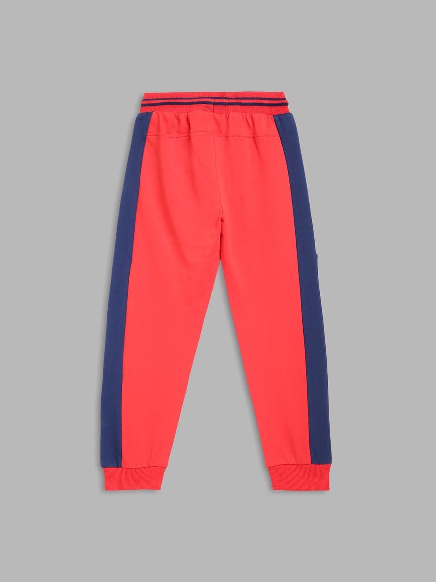 Blue Giraffe Boys Red Printed Joggers