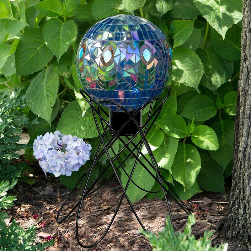 Home & Garden 11.5" Peacock Mosaic Globe Gazing Ball Yard Decor Echo Valley  -  Outdoor Sculptures And Statues