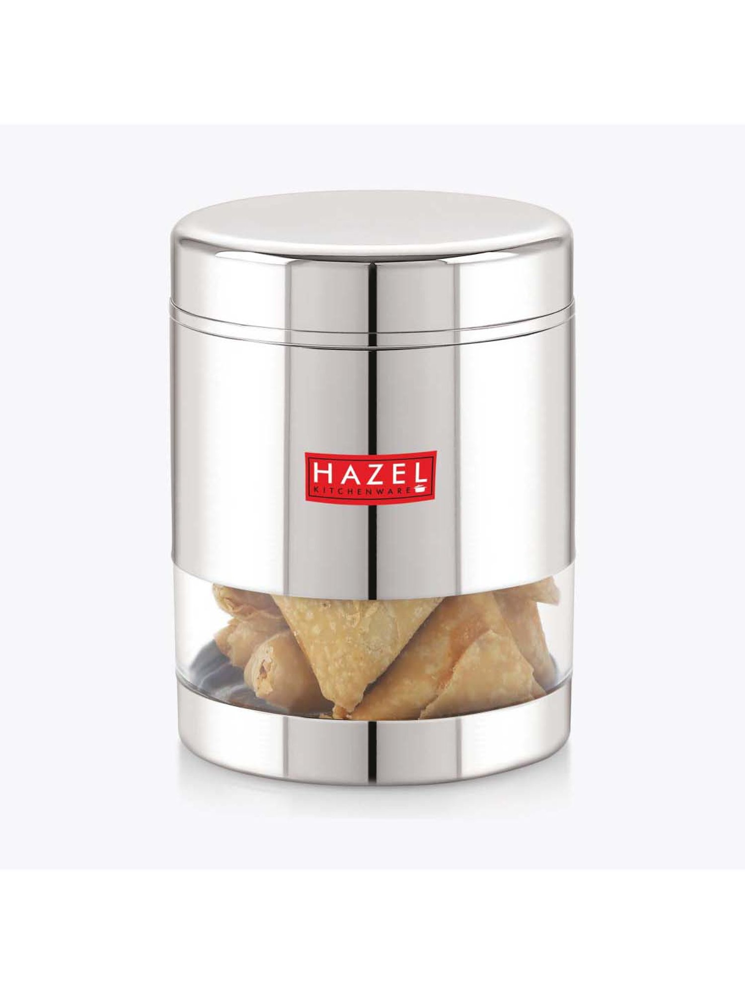 HAZEL Silver Stainless Steel Kitchen Storage Jar (800 ml) - Set of 1