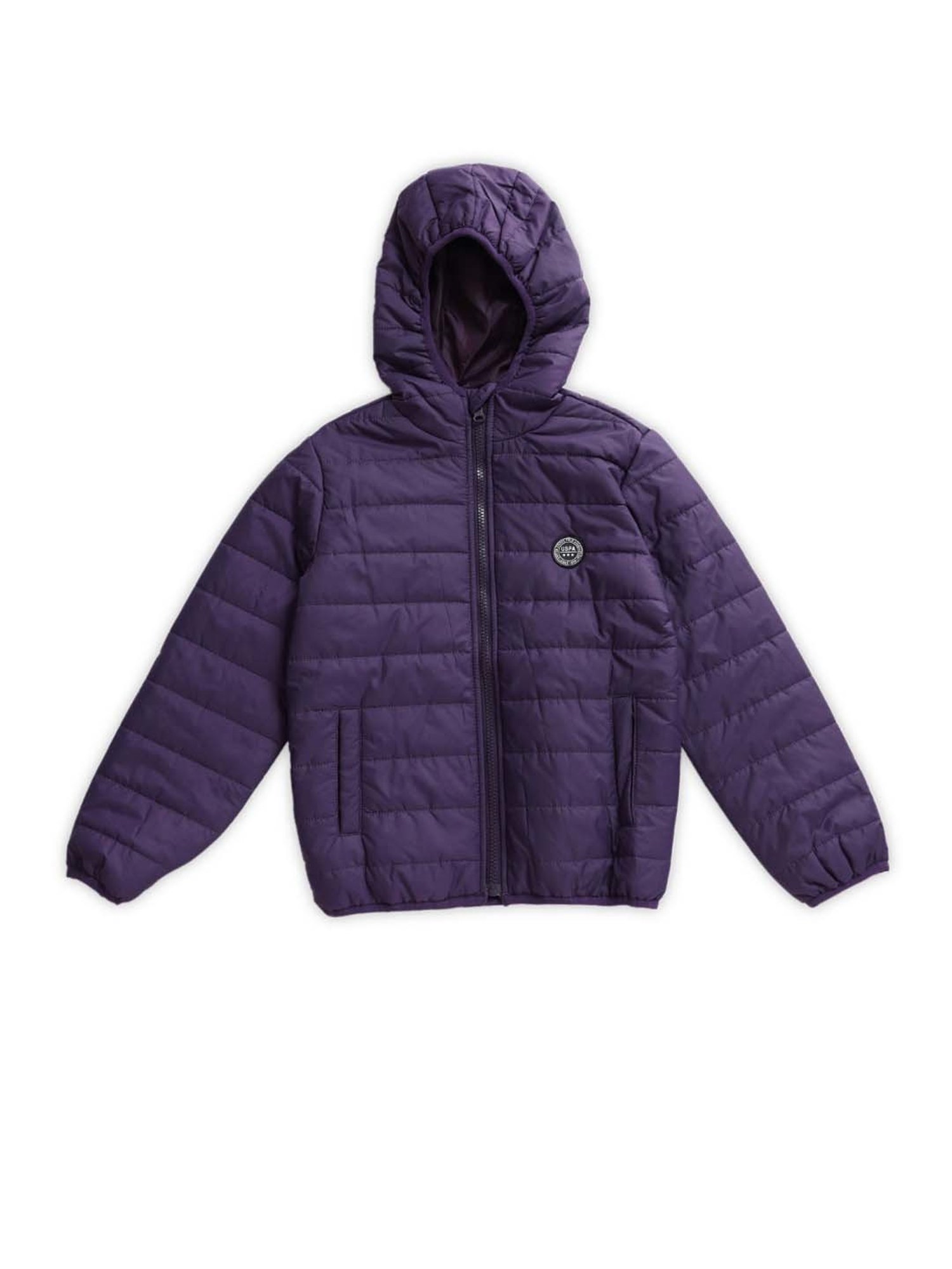 U.S. Polo Assn. Kids Purple Solid Full Sleeves Puffer Jacket
