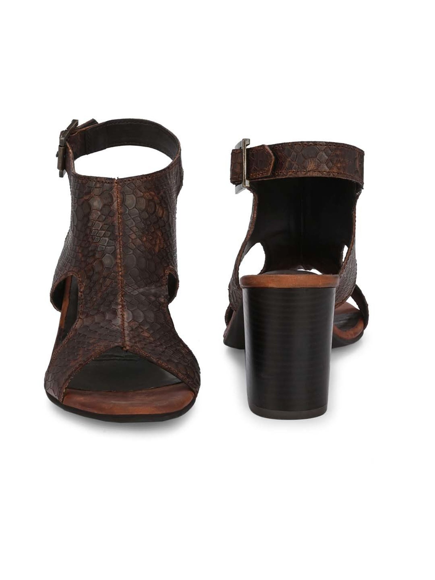 Carlo Romano Women's Brown Ankle Strap Sandals