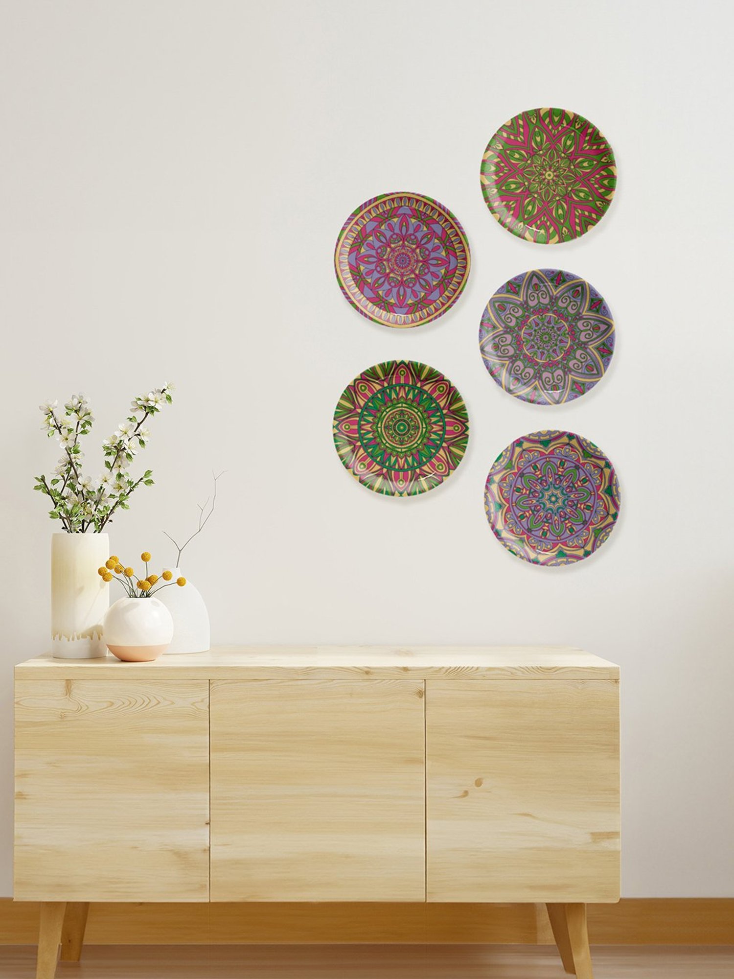 Nestroots Inner Peace Mandala Multicolour Porcelain Decorative Wall Plate