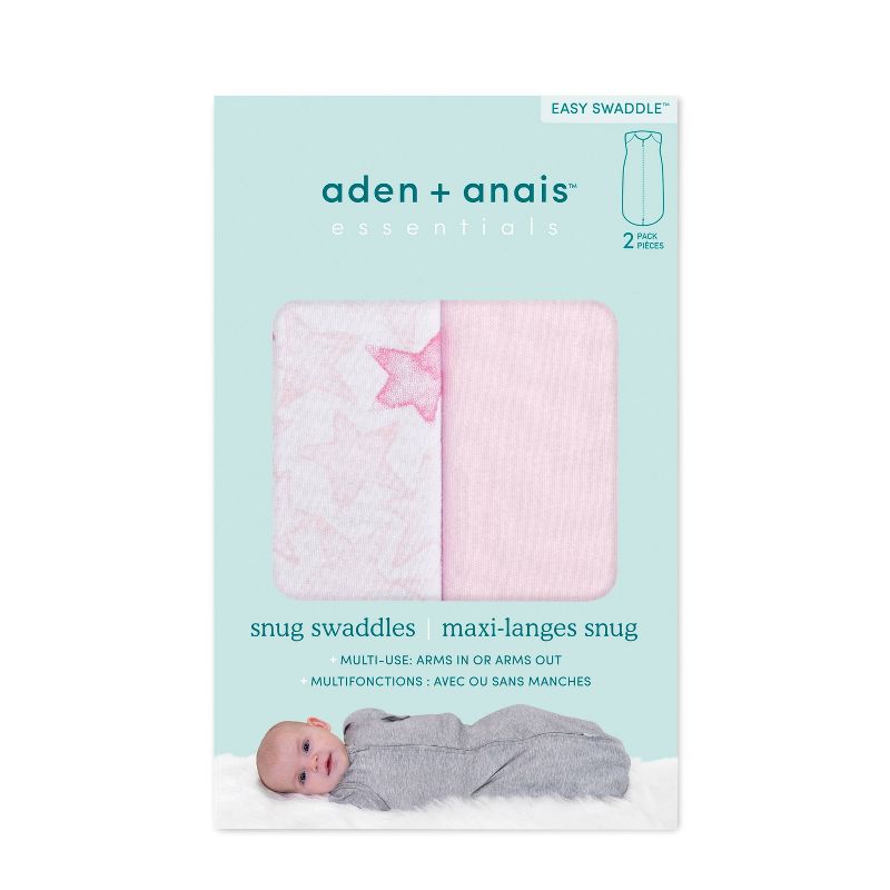 Aden + Anais Essentials Snug Swaddle Twinkle Stars 0-3 Months 2pk