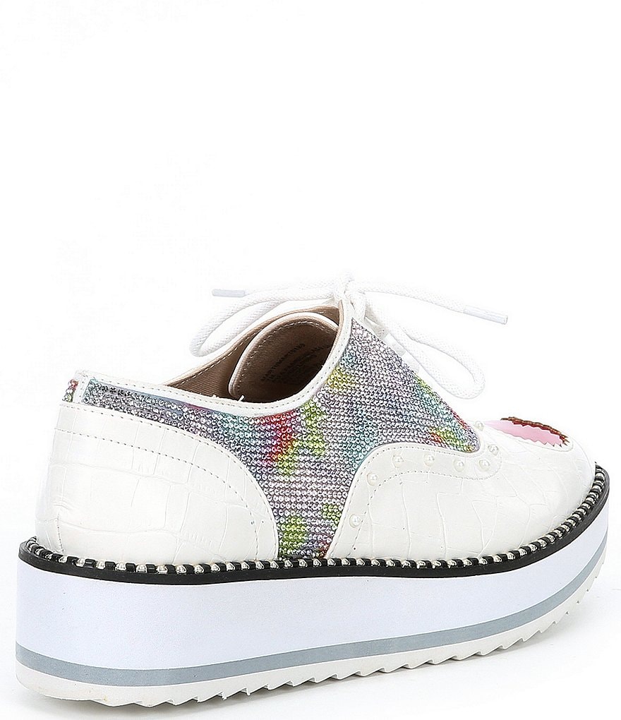 Betsey Johnson Marti Heart Detail Lace-Up Platform Oxford Sneakers