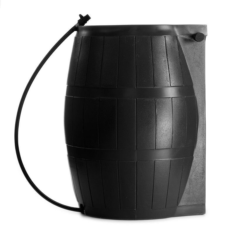FCMP Outdoor RC4000-BLK 45-Gallon BPA Free Home Rain Water Storage Catcher Barrel, Black