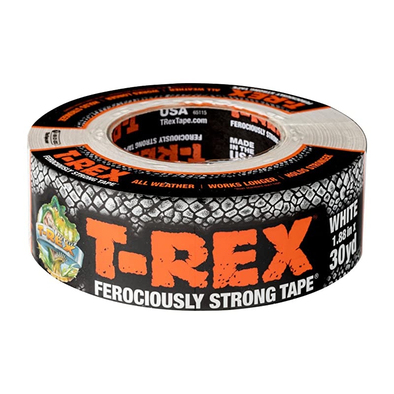 Ferociously Strong Tape Duct Tape with UV Resistant Waterproof Backing for Wood Brick Concrete and More 30 yd x 188 White 1Roll 241534