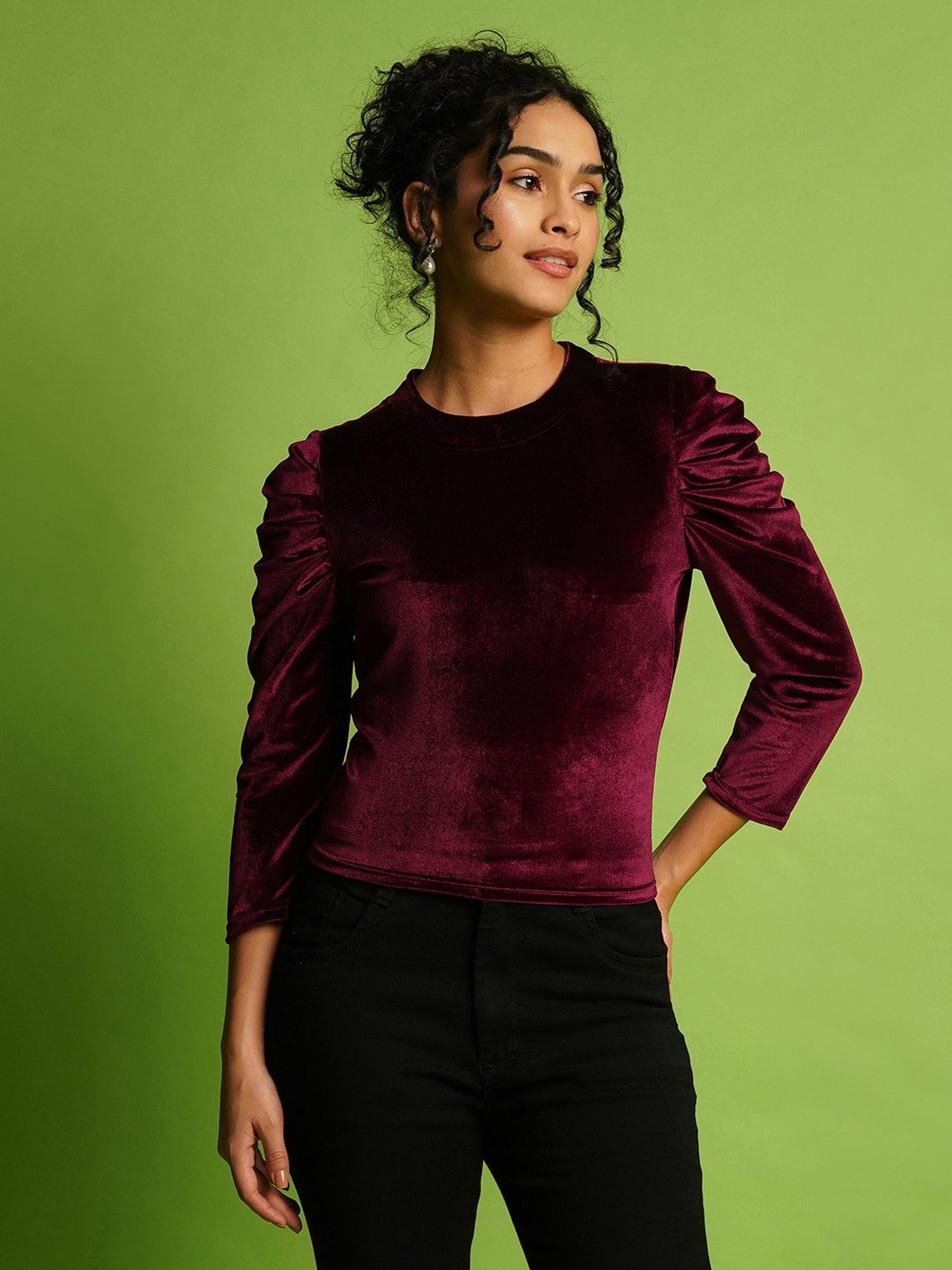 Globus Burgundy Regular Fit Top