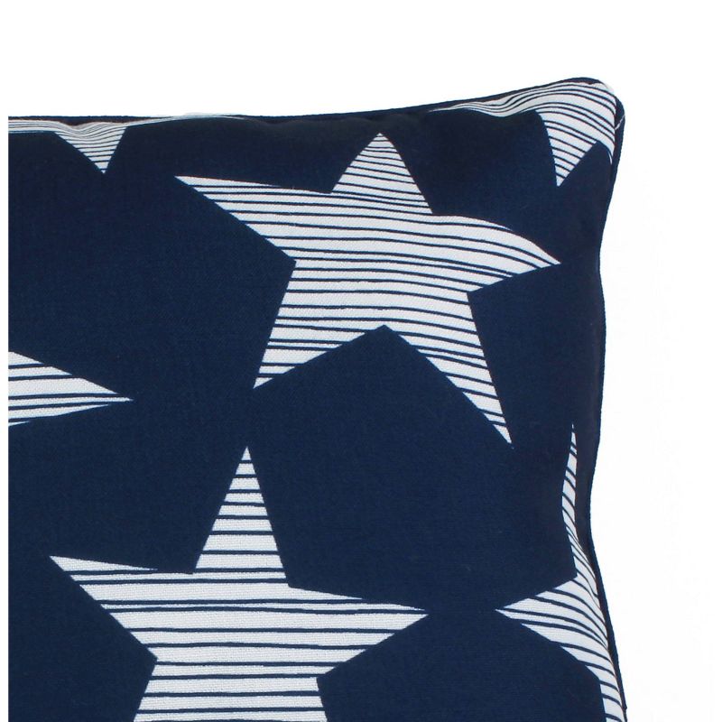Décor Therapy 20"x20" Star Spangled Throw Pillow Blue/White