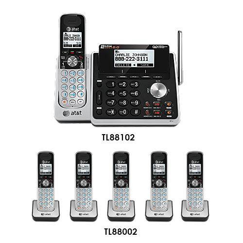 AT&T TL88102 + (5) TL88002 Digital Answering System w/ Trilingual Menu Support
