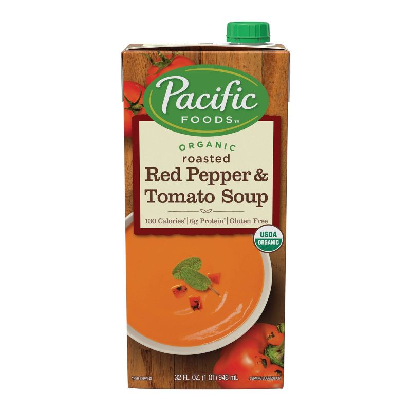 Pacific Foods Organic Creamy Roasted Red Pepper & Tomato Soup - 32oz