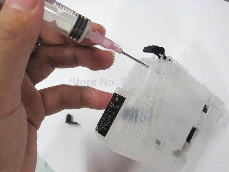 4 ink LC123 refillable Ink cartridge for Brother DCP-J552DW/DCP-J752DW/DCP-J132W/DCP-J152W printers with permanent chip