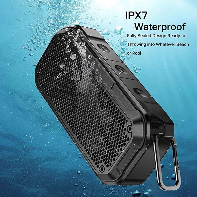 Bluetooth Speaker IPX7 Speaker Bluetooth Wireless Outdoor Portable Speakers TWS Stereo Rich Bass 12H Playtime with Microphone for Shower Bath Pool Boat Beach Home Party Travel