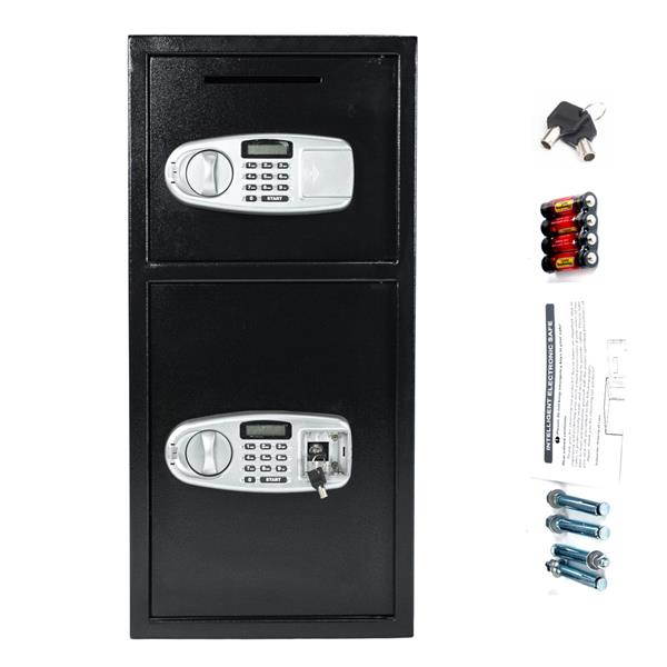 775*370*360mm Digital Keypad Double Depository Safe Black