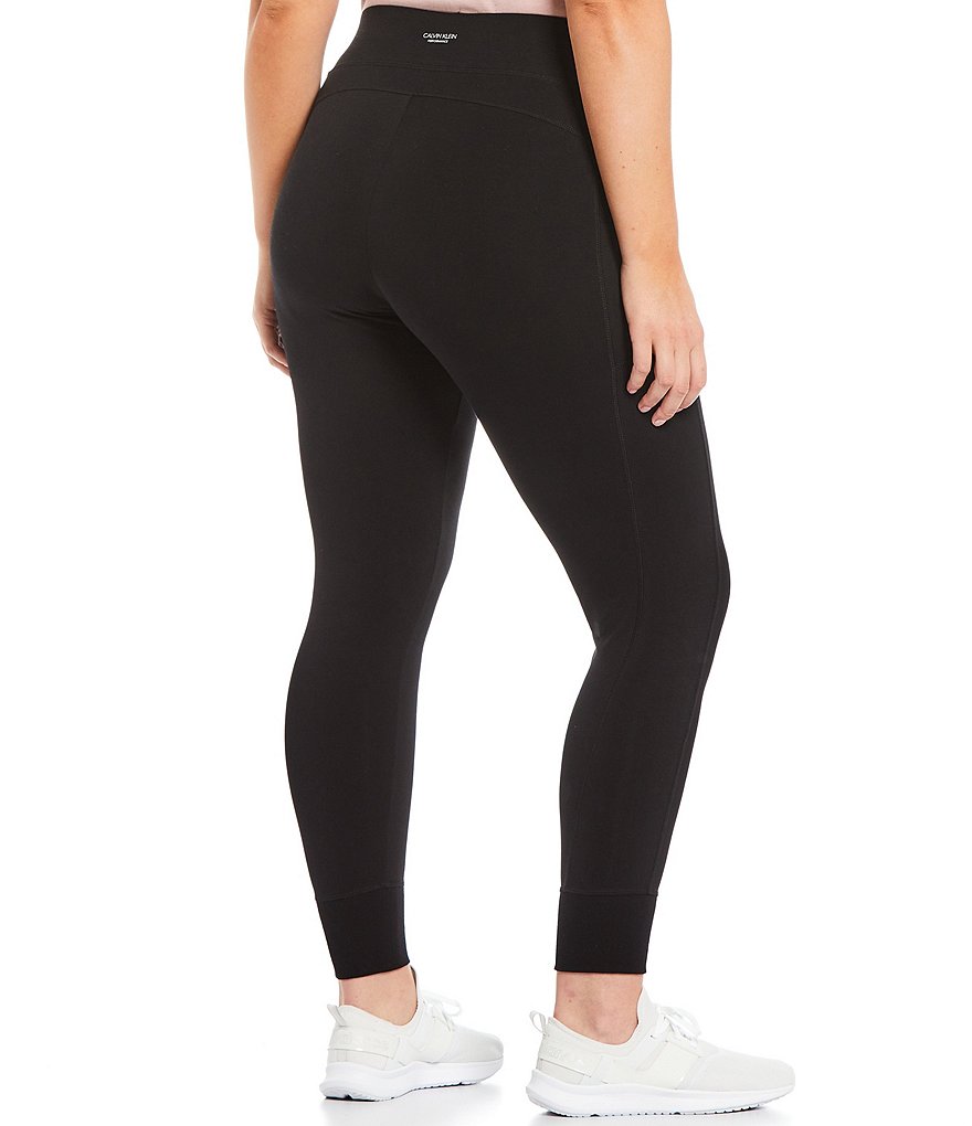 Intro Plus Size Splash Tie Dye Loop Strap Hem Detail 7/8 Ankle Pull-On Leggings