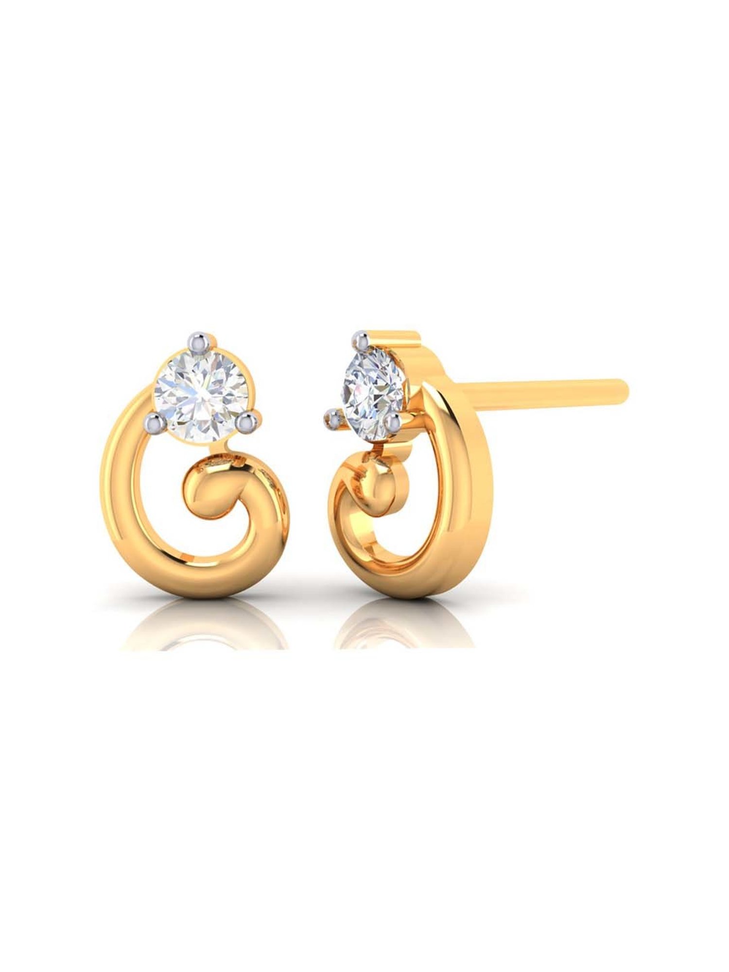 P.C. Chandra Jewellers 18 kt Gold & Diamond Earrings