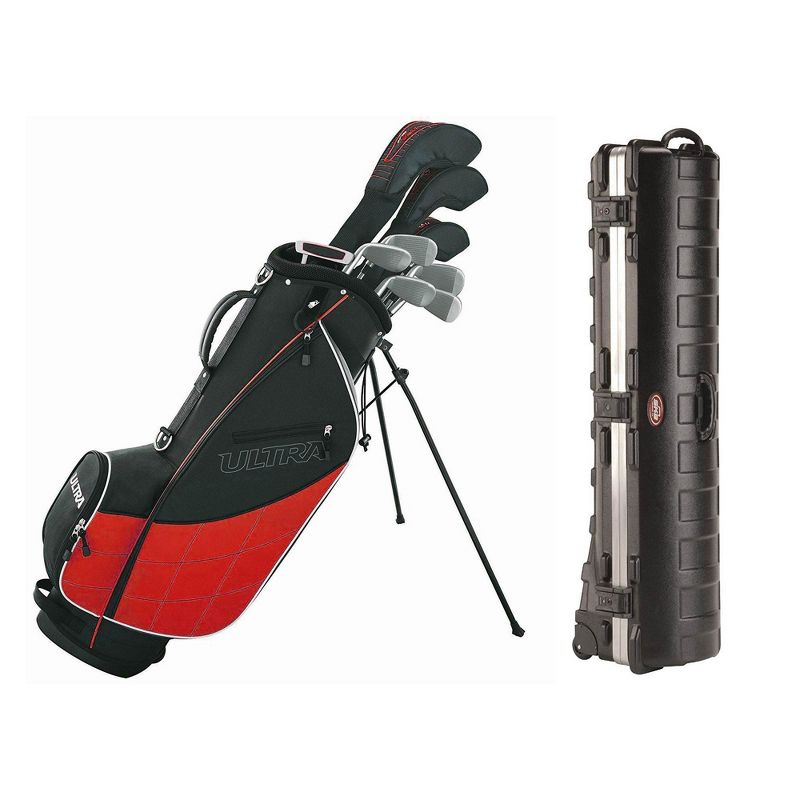 Wilson Ultra Men's 13-Piece, Left-Handed Golf Club Set  & Wheeled Travel Case