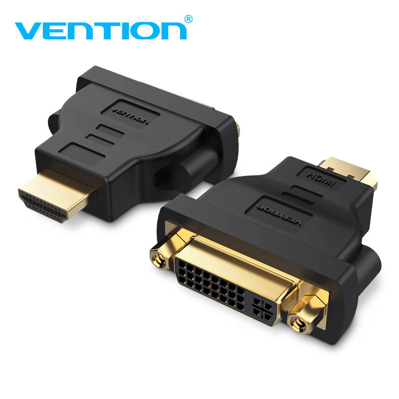 Vention HDMI to DVI Adapter Bi-Directional 1080P HDTV Converter Male to Female HDMI to DVI Connector for PC PS3 Projector TV with Gold-Plated 1080P DVI 24 5