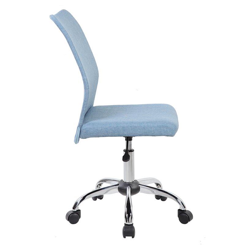 Techni Mobili Modern Office Chair with Height Adjustment, Technical Executive Task Chair with Non Marking Caster Wheels, Blue Jean