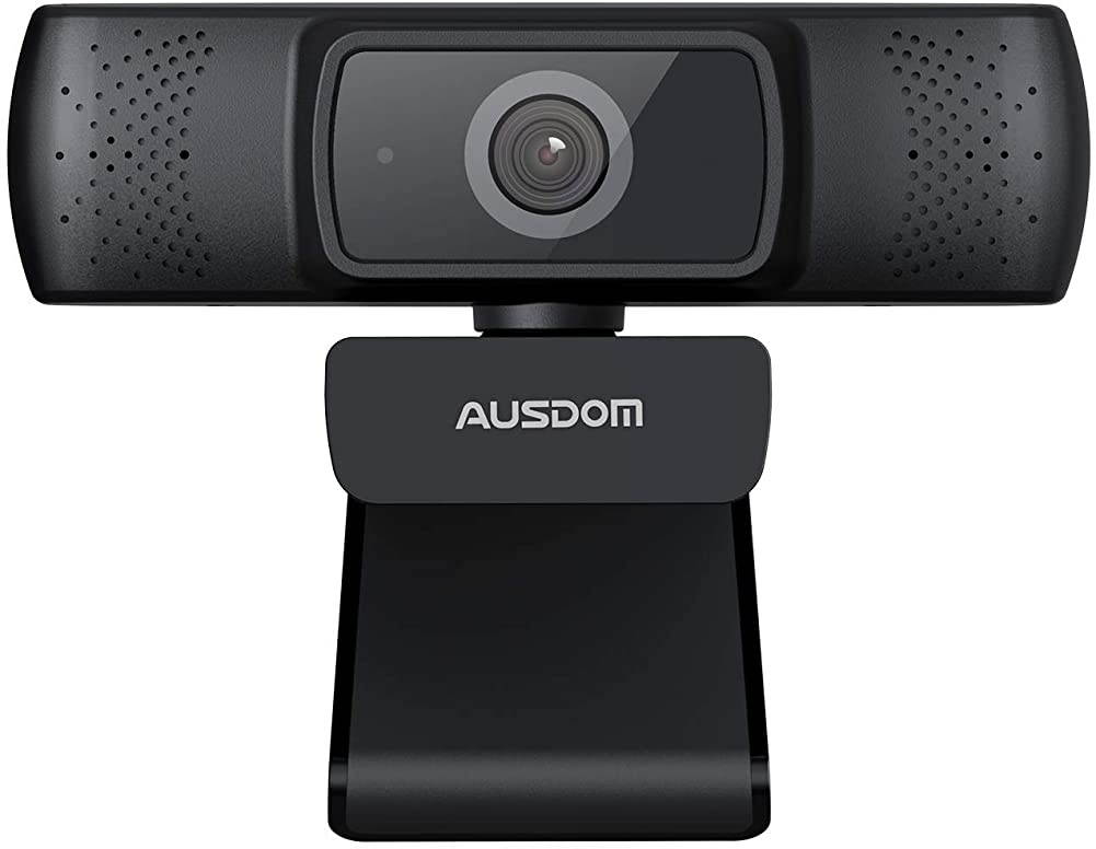 Ausdom AF640 Auto Focus 1080P Webcam with Integrated Microphone, Black