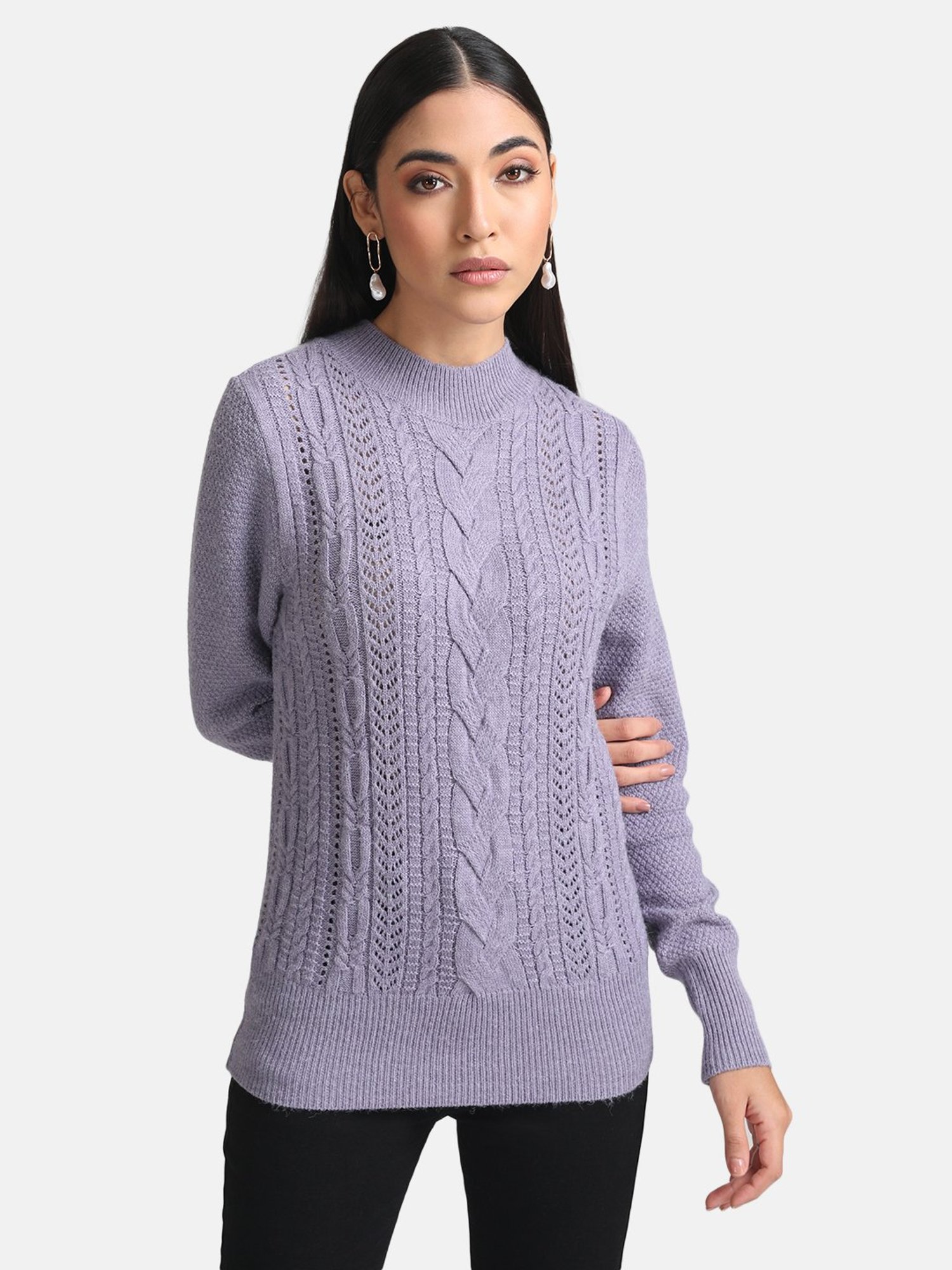 Kazo Cable Knit Turtle Neck Pullover