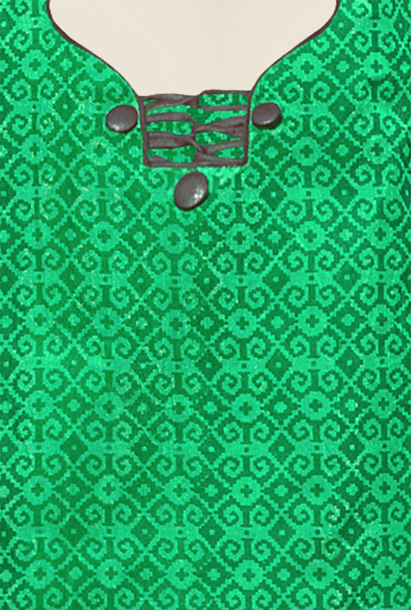 Saree Mall Green & Brown Printed Cotton Dress Material