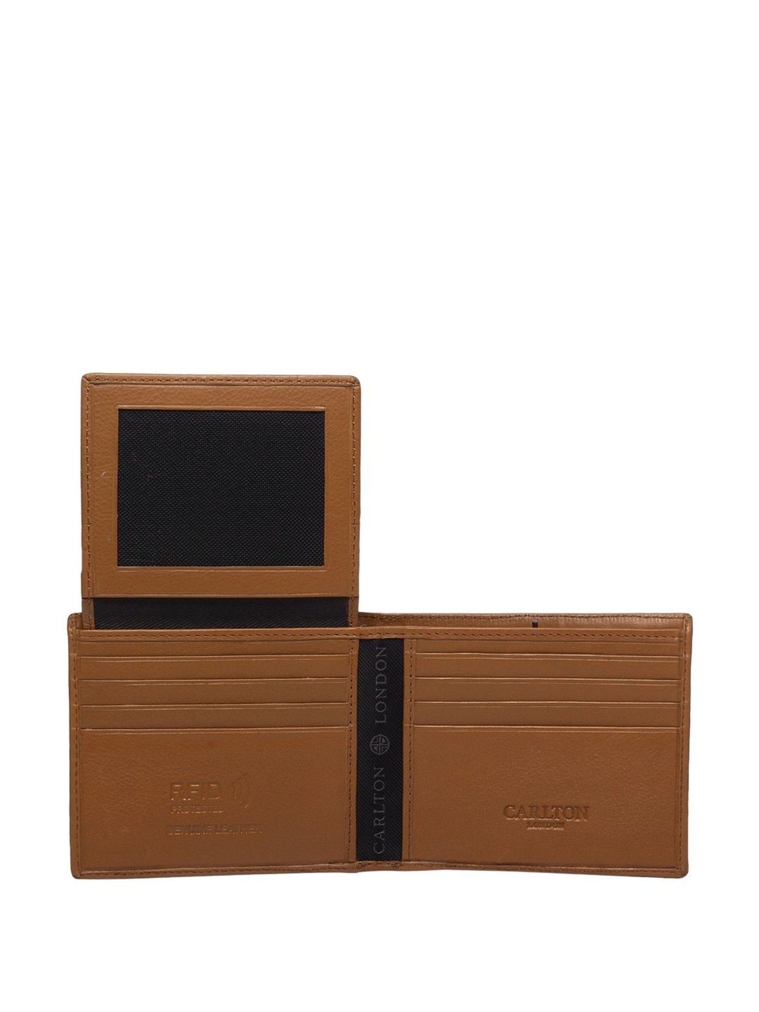 Carlton London Tan Formal Leather Bi-Fold Wallet For Men