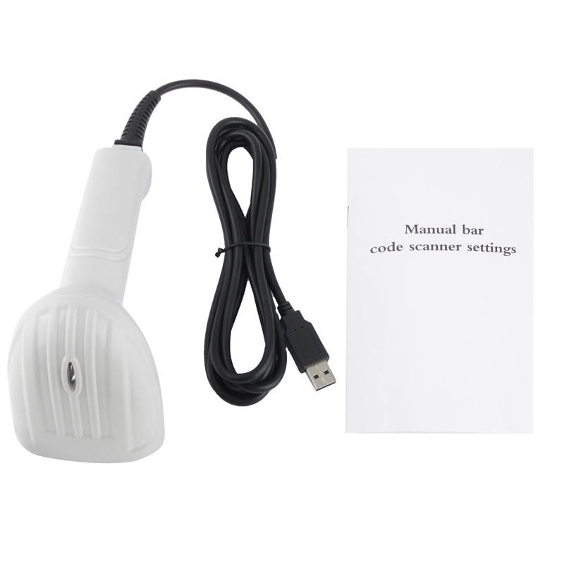 USB Laser Handheld Barcode Scanner, Light Grey