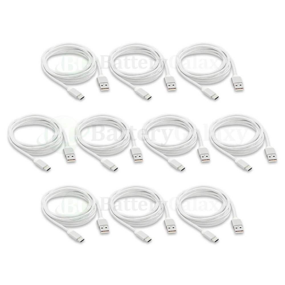 1-100 Lot Micro USB Nylon Braided Cable for  Galaxy S5 S6 Edge/Core Prime