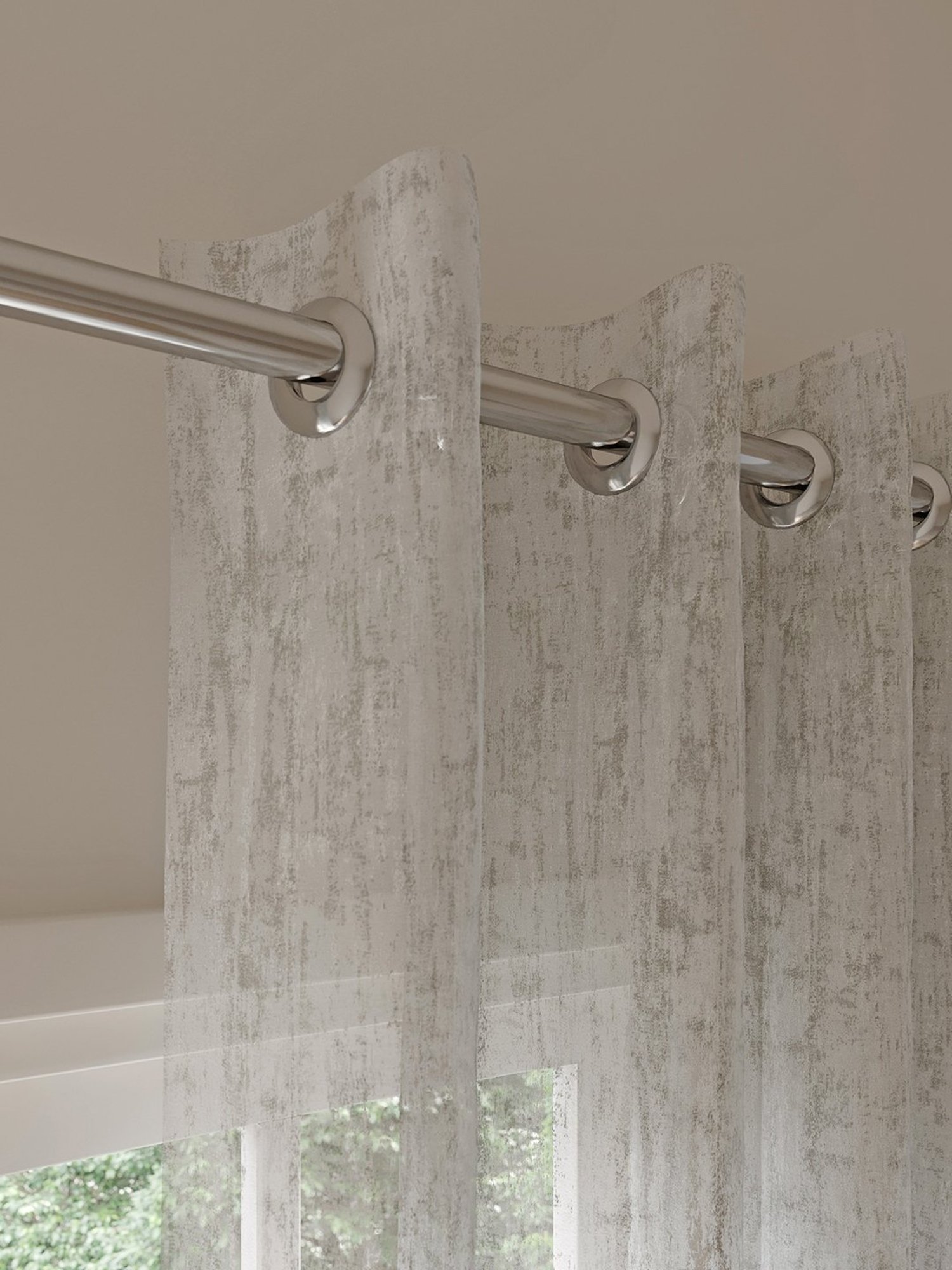 DDecor Abstract White Polyester 7 ft Door Curtain